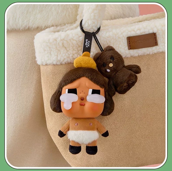 POPMART泡泡瑪特CRYBABY哭娃眼淚工廠系列搪膠臉毛絨盲盒潮流掛件(一盒6個)