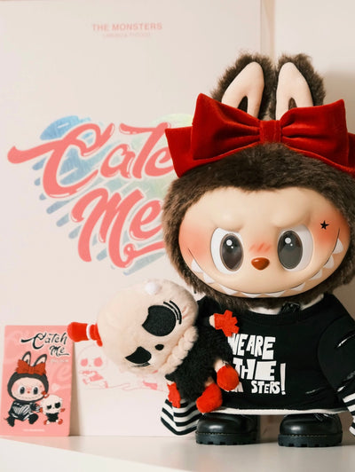 POPMART THE MONSTERS LABUBU Catch Me If You Like Me Valentine's Day Vinyl Doll Limited Gift Box - Black and White Striped Regular Style