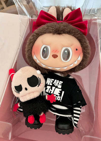 POPMART THE MONSTERS LABUBU Catch Me If You Like Me Valentine's Day Vinyl Doll Limited Gift Box - Black and White Striped Regular Style