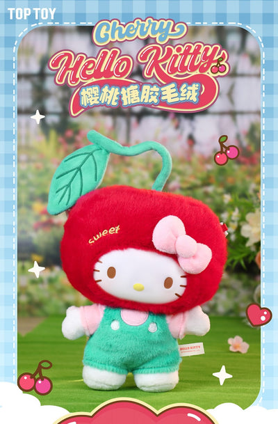 TOPTOY 三麗鷗HELLO KITTY櫻桃搪膠大體毛絨公仔凱蒂貓