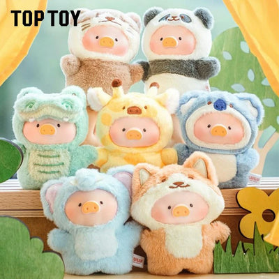 TOPTOY Canned Pig LuLu Animal Party Forest Theater Rubber Face Finger Puppet Pendant Cute Pendant (Set of 6)